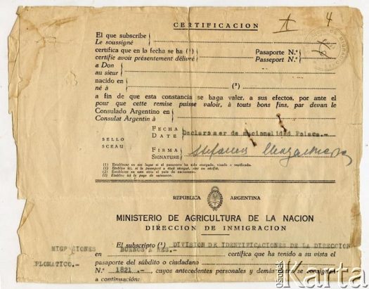 Fotografia z kolekcji Juana Roberto Ciechanowa / Fotografía de la colección de Juan Roberto Ciechanow