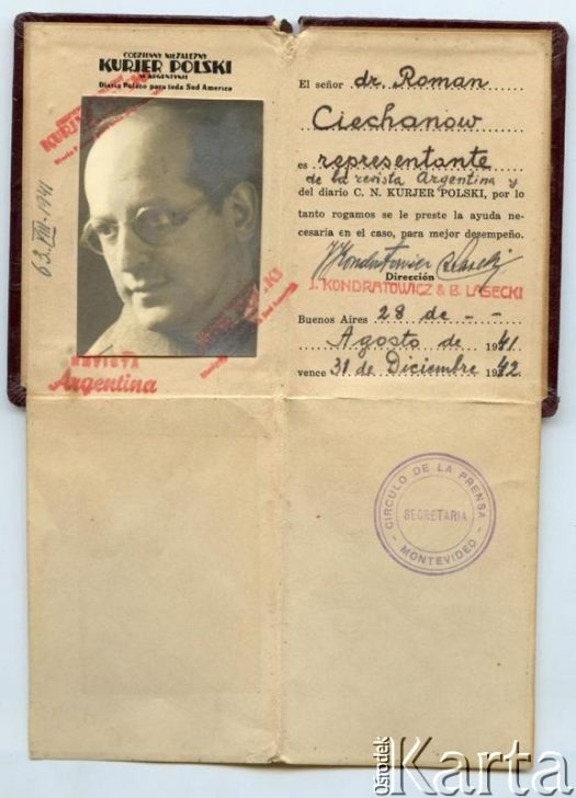 Dokument z kolekcji Juana Roberto Ciechanowa / Documento de la colección de Juan Roberto Ciechanow