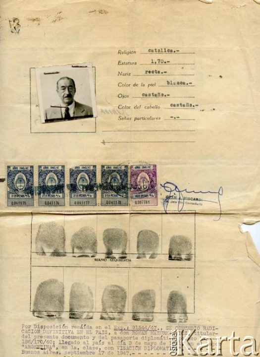 Dokument z kolekcji Juana Roberto Ciechanowa / Documento de la colección de Juan Roberto Ciechanow