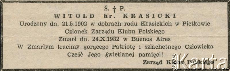 Dokument z kolekcji Witolda Krasickiego / Documento de la colección de Witold Krasicki