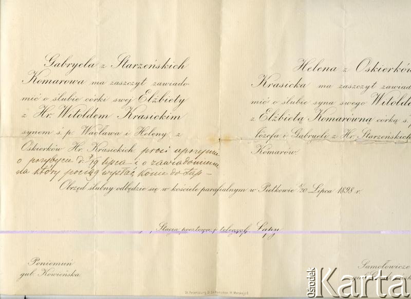 Dokument z kolekcji Witolda Krasickiego / Documento de la colección de Witold Krasicki