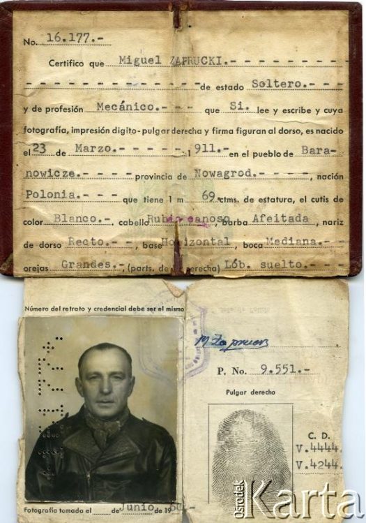 Dokument z kolekcji Miguela Zapruckiego / Documento de la colección de Miguel Zaprucki