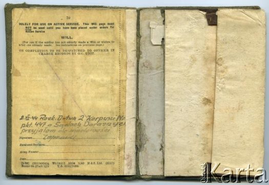 Dokument z kolekcji Miguela Zapruckiego / Documento de la colección de Miguel Zaprucki