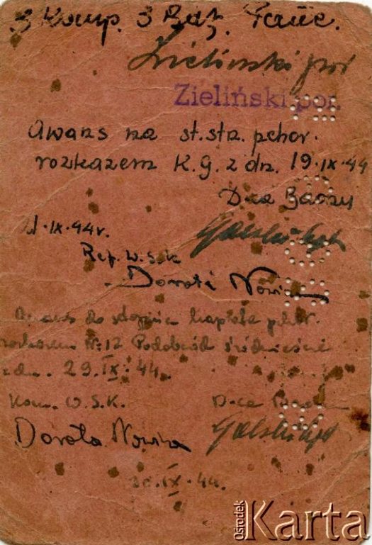 Dokument z kolekcji Anny Gołogowskiej-Ponc / Documento de la colección de Anna Gołogowska-Ponc