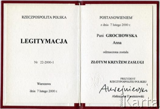 Dokument z kolekcji Anny Gołogowskiej-Ponc / Documento de la colección de Anna Gołogowska-Ponc