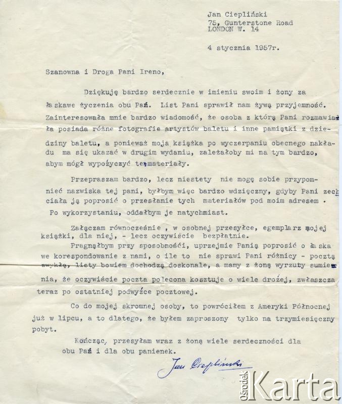Dokument z kolekcji Jana Cieplińskiego / Documento de la colección de Jan Ciepliński