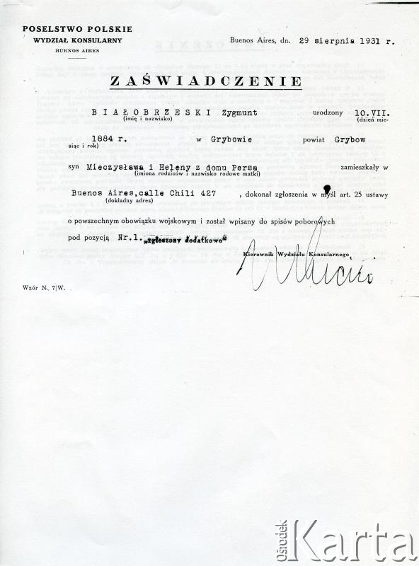 Fotografia z kolekcji rodziny Białobrzeskich / Fotografía de la colección de familia Białobrzeski