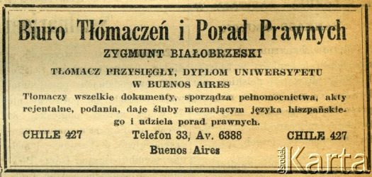 Dokument z kolekcji rodziny Białobrzeskich / Documento de la colección de familia Białobrzeski