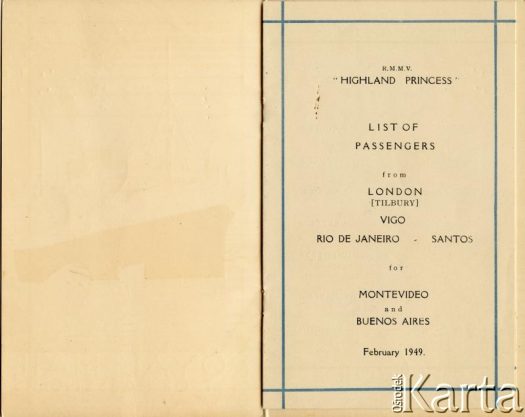 Dokument z kolekcji Zbysława Paczki / Documento de la colección de Zbysław Paczka