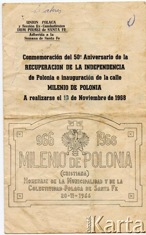 Dokument z kolekcji Silvii Komorowsky / Documento de la colección de  Silvia Komorowsky