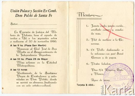 Dokument z kolekcji Silvii Komorowsky / Documento de la colección de  Silvia Komorowsky