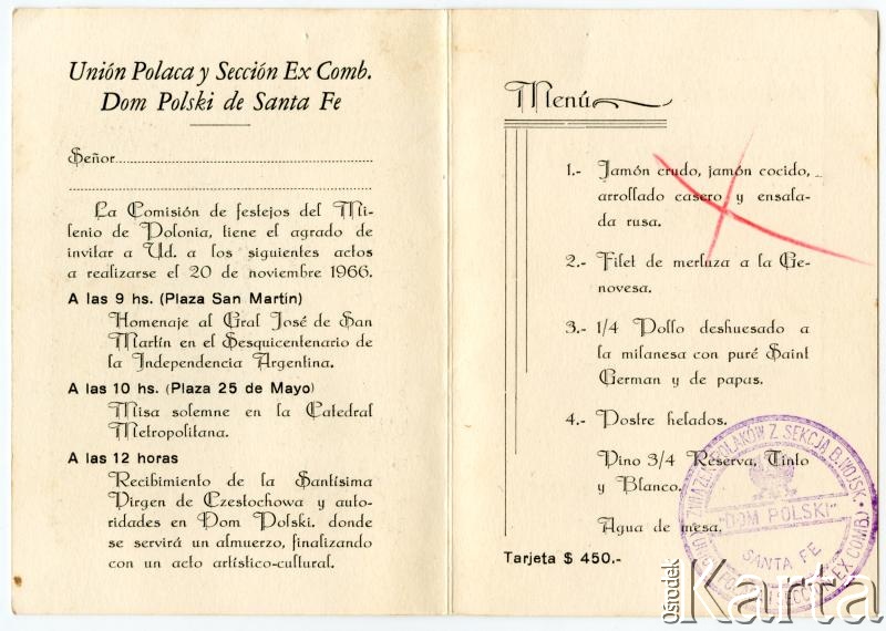 Dokument z kolekcji Silvii Komorowsky / Documento de la colección de  Silvia Komorowsky