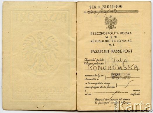 Dokument z kolekcji Silvii Komorowsky / Documento de la colección de  Silvia Komorowsky