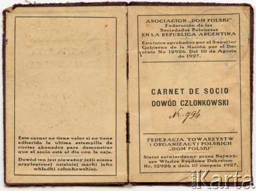 Dokument z kolekcji Silvii Komorowsky / Documento de la colección de  Silvia Komorowsky