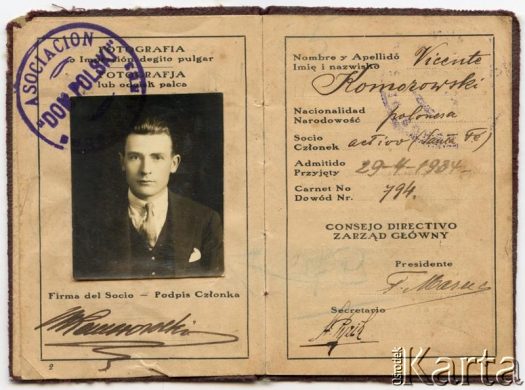 Dokument z kolekcji Silvii Komorowsky / Documento de la colección de  Silvia Komorowsky