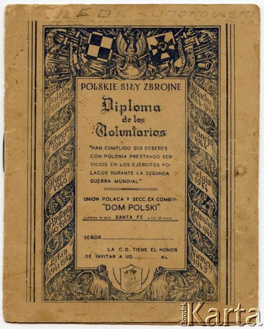 Dokument z kolekcji Silvii Komorowsky / Documento de la colección de  Silvia Komorowsky