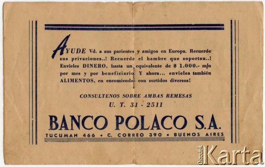 Dokument z kolekcji Silvii Komorowsky / Documento de la colección de  Silvia Komorowsky