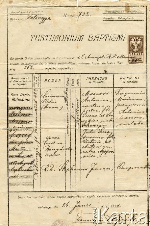Dokument z kolekcji Bartolome Estanislao Moszoro / Documento de la colección de Bartolome Estanislao Moszoro