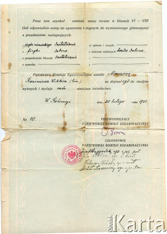 Dokument z kolekcji Bartolome Estanislao Moszoro / Documento de la colección de Bartolome Estanislao Moszoro