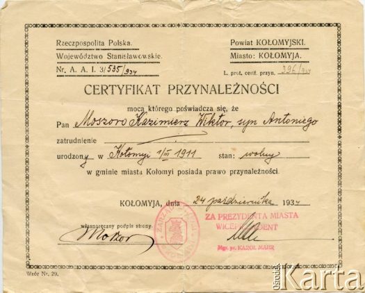 Dokument z kolekcji Bartolome Estanislao Moszoro / Documento de la colección de Bartolome Estanislao Moszoro