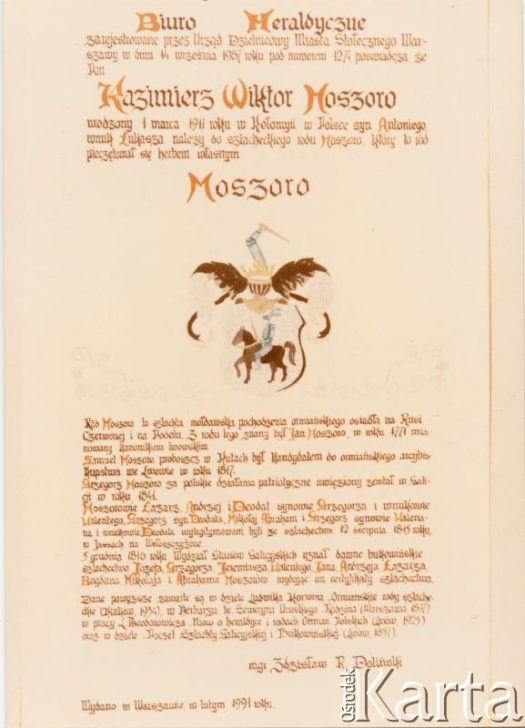 Dokument z kolekcji Bartolome Estanislao Moszoro / Documento de la colección de Bartolome Estanislao Moszoro