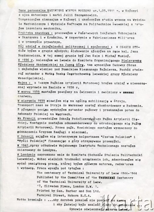Dokument z kolekcji Bartolome Estanislao Moszoro / Documento de la colección de Bartolome Estanislao Moszoro