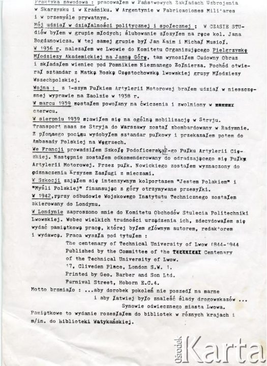 Dokument z kolekcji Bartolome Estanislao Moszoro / Documento de la colección de Bartolome Estanislao Moszoro