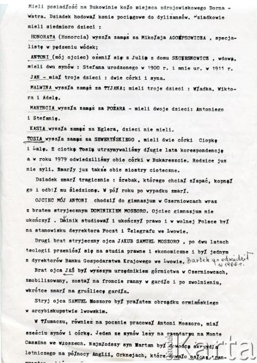 Dokument z kolekcji Bartolome Estanislao Moszoro / Documento de la colección de Bartolome Estanislao Moszoro