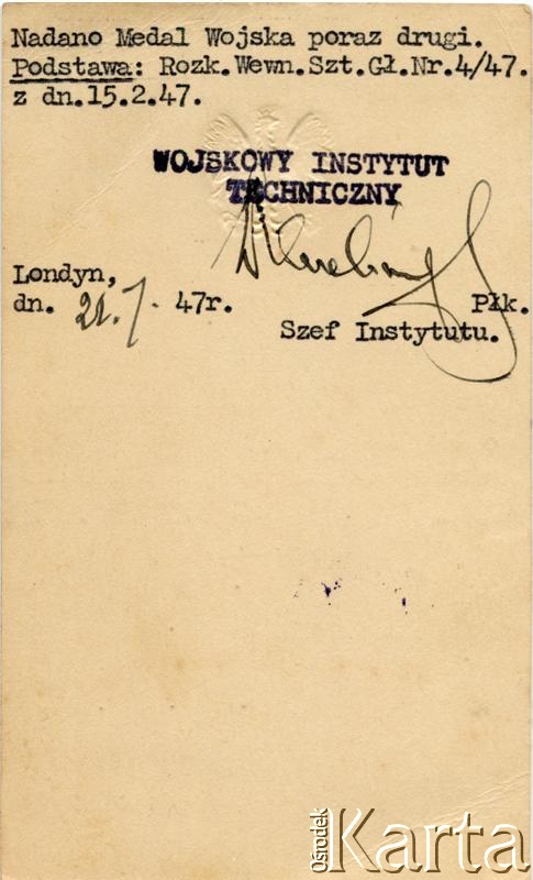 Dokument z kolekcji Bartolome Estanislao Moszoro / Documento de la colección de Bartolome Estanislao Moszoro