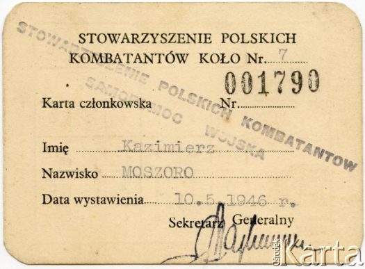 Dokument z kolekcji Bartolome Estanislao Moszoro / Documento de la colección de Bartolome Estanislao Moszoro