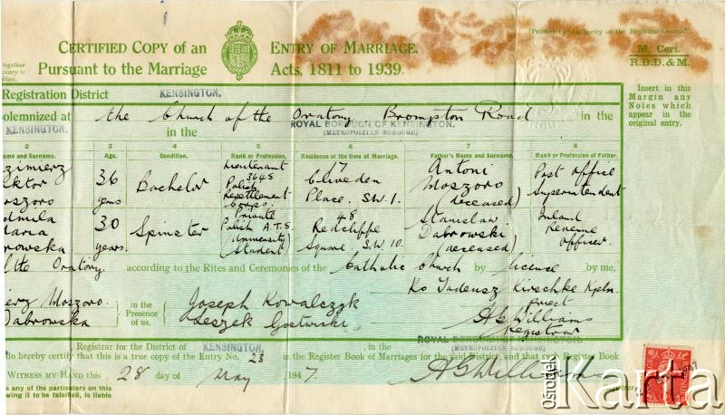 Dokument z kolekcji Bartolome Estanislao Moszoro / Documento de la colección de Bartolome Estanislao Moszoro