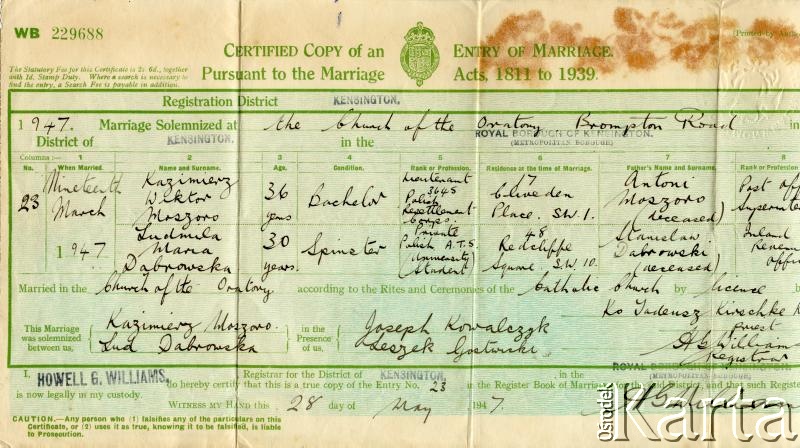 Dokument z kolekcji Bartolome Estanislao Moszoro / Documento de la colección de Bartolome Estanislao Moszoro