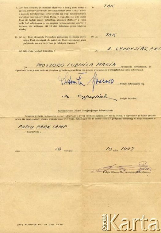 Dokument z kolekcji Bartolome Estanislao Moszoro / Documento de la colección de Bartolome Estanislao Moszoro
