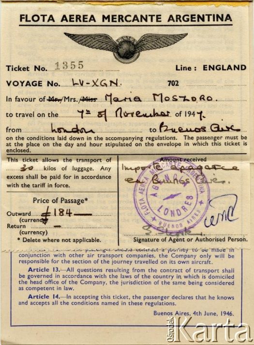 Dokument z kolekcji Bartolome Estanislao Moszoro / Documento de la colección de Bartolome Estanislao Moszoro