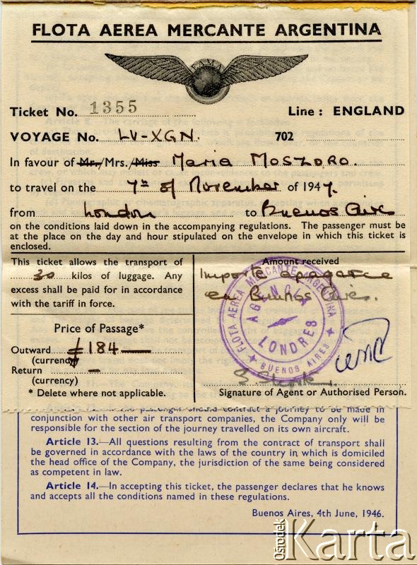 Dokument z kolekcji Bartolome Estanislao Moszoro / Documento de la colección de Bartolome Estanislao Moszoro
