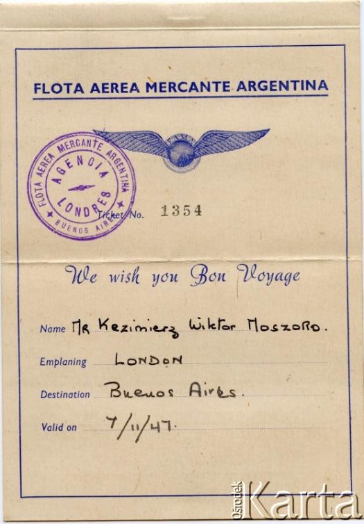 Dokument z kolekcji Bartolome Estanislao Moszoro / Documento de la colección de Bartolome Estanislao Moszoro