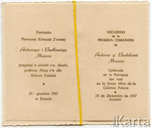 Dokument z kolekcji Bartolome Estanislao Moszoro / Documento de la colección de Bartolome Estanislao Moszoro