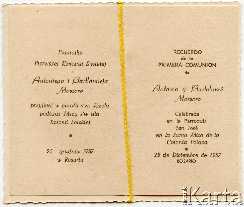 Dokument z kolekcji Bartolome Estanislao Moszoro / Documento de la colección de Bartolome Estanislao Moszoro