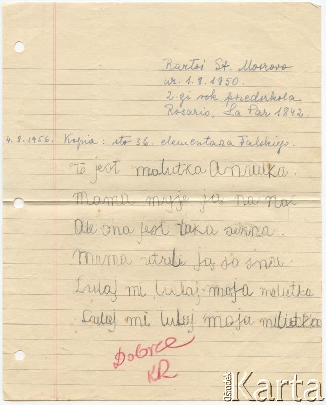 Dokument z kolekcji Bartolome Estanislao Moszoro / Documento de la colección de Bartolome Estanislao Moszoro