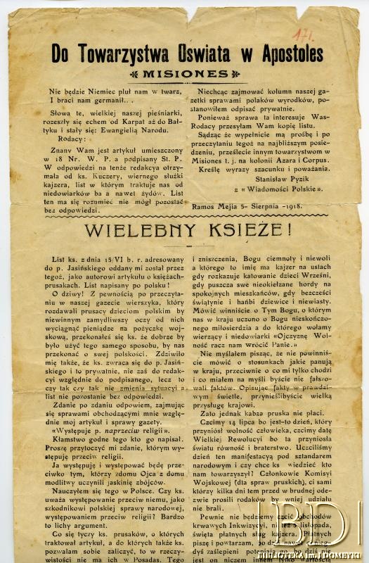 Dokument z kolekcji Bolesława Schreibera / Documento de la colección de Bolesław Schreiber