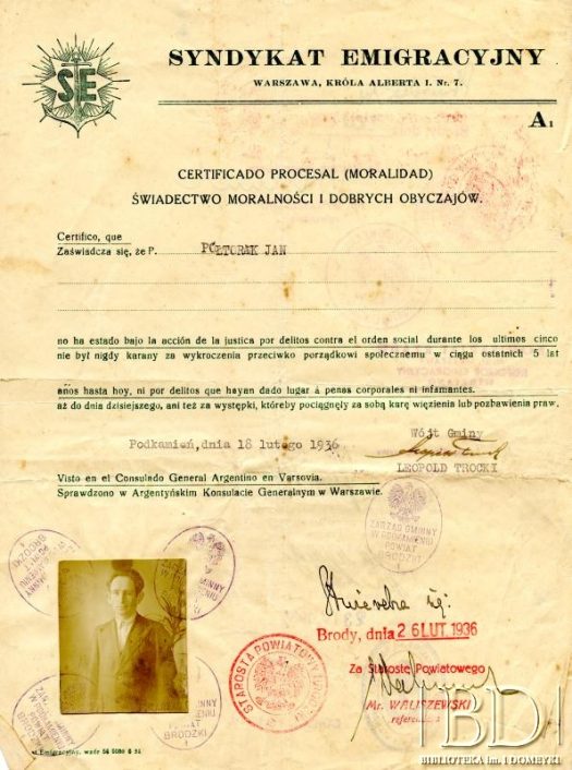 Dokument z kolekcji Janiny Półtorak / Documento de la colección de Janina Półtorak