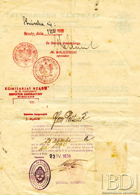Dokument z kolekcji Janiny Półtorak / Documento de la colección de Janina Półtorak