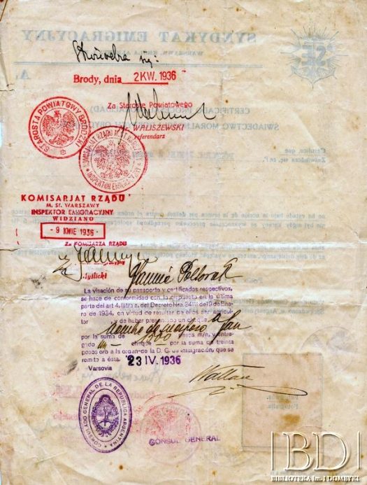 Dokument z kolekcji Janiny Półtorak / Documento de la colección de Janina Półtorak