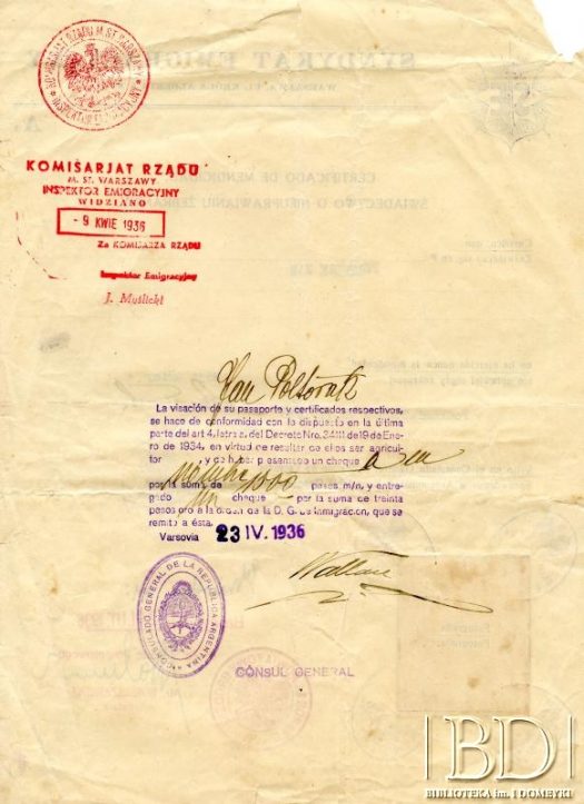 Dokument z kolekcji Janiny Półtorak / Documento de la colección de Janina Półtorak