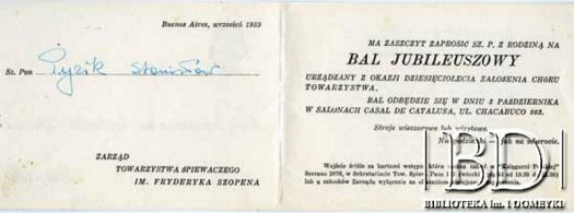 Fotografia z kolekcji Towarzystwa Śpiewaczego im. F. Chopina / Fotografía de la colección: Asociación de Cantantes Fryderyk Chopin