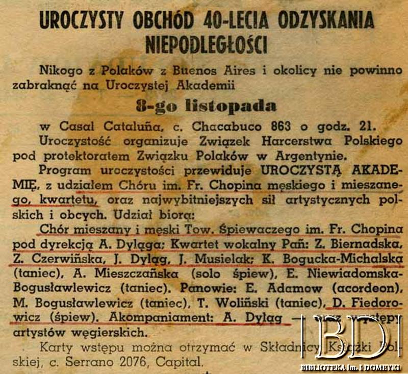 Fotografia z kolekcji Towarzystwa Śpiewaczego im. F. Chopina / Fotografía de la colección: Asociación de Cantantes Fryderyk Chopin