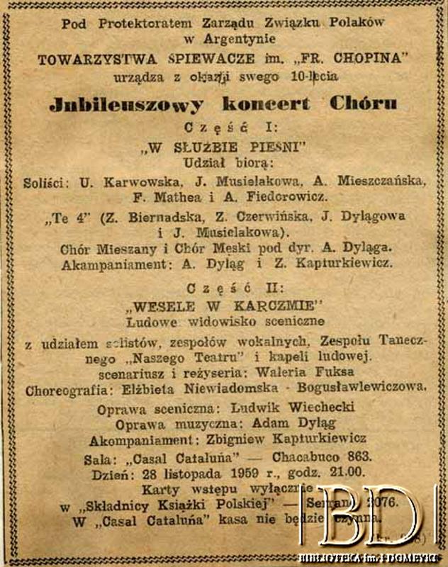 Fotografia z kolekcji Towarzystwa Śpiewaczego im. F. Chopina / Fotografía de la colección: Asociación de Cantantes Fryderyk Chopin