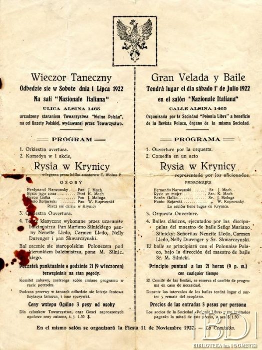 Dokument z kolekcji Towarzystwo Wolna Polska /  Documento de la colección de la Asociación Polonia Libre