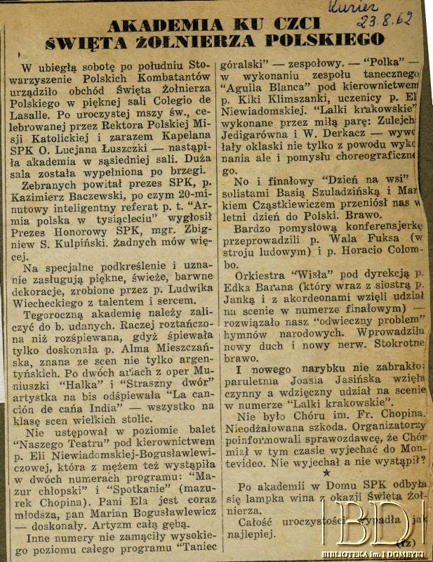 Dokument z kolekcji zespołu tanecznego „Nasz Balet” / Documento de la colección del conjunto de baile „Nasz Balet”