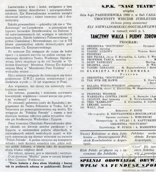 Dokument z kolekcji zespołu tanecznego „Nasz Balet” / Documento de la colección del conjunto de baile „Nasz Balet”